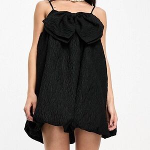 Sister Jane puffball bow jacquard mini dress
